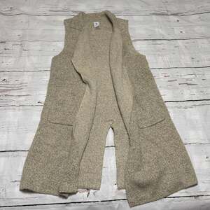 Lilian Oatmeal Longline Sleeveless Sweater Vest | 1X Plus